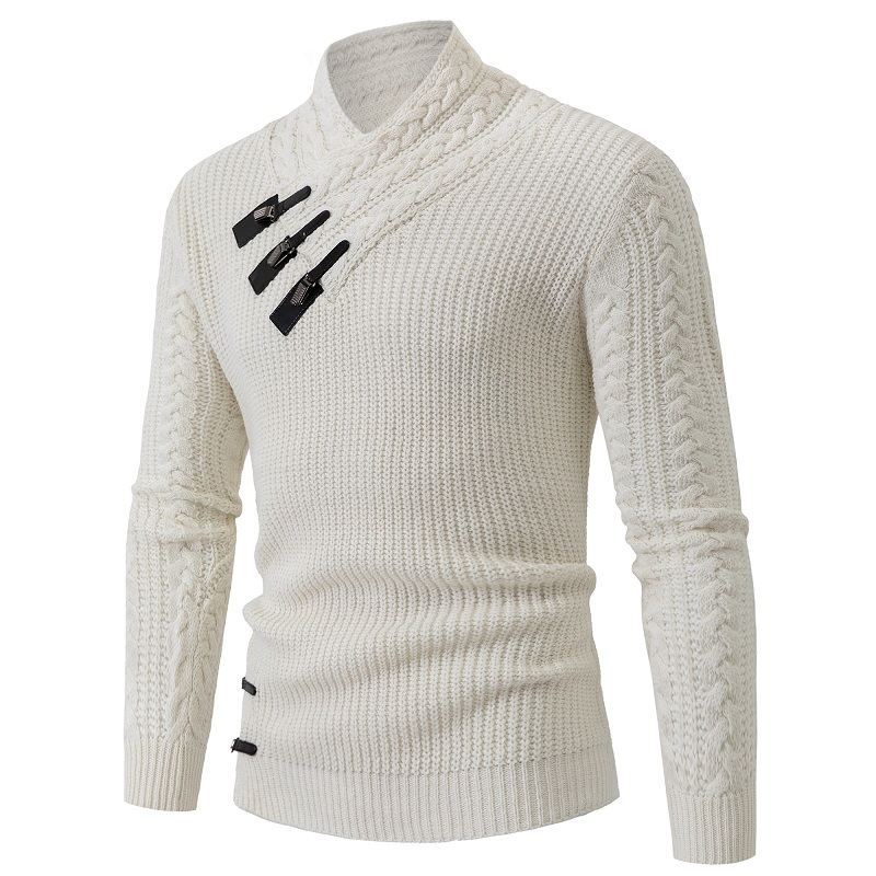 Herre Høj kvalitet Kabel strik Pullover Sweater Stilla