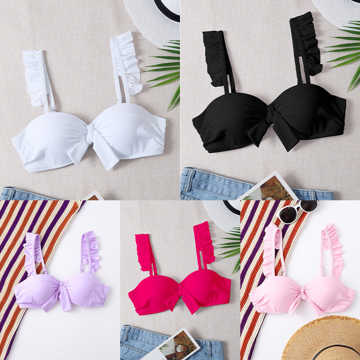 Dame bikini top med flæse detaljer Skovae