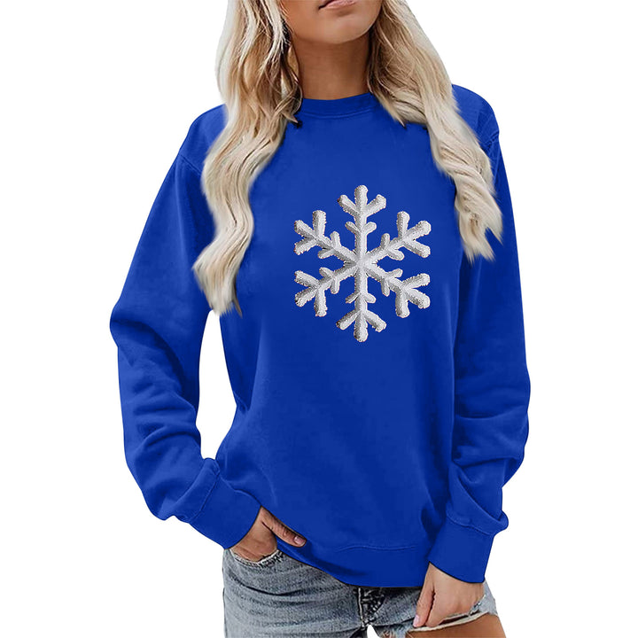 Kvinders sweatshirt med funklende snefnugdesign og afslappet pasform Stilla
