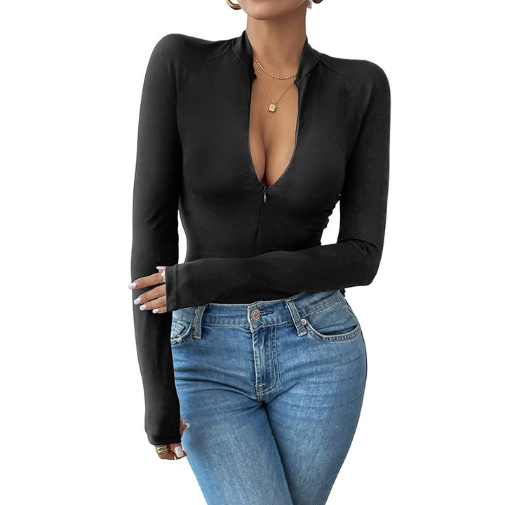 Dame Langærmet Lynlås Bodysuit Stilla