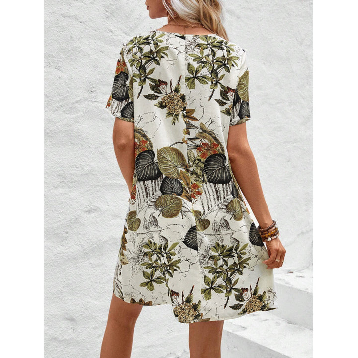 Dame Fritid Floral Print Swing Kjole Stilla