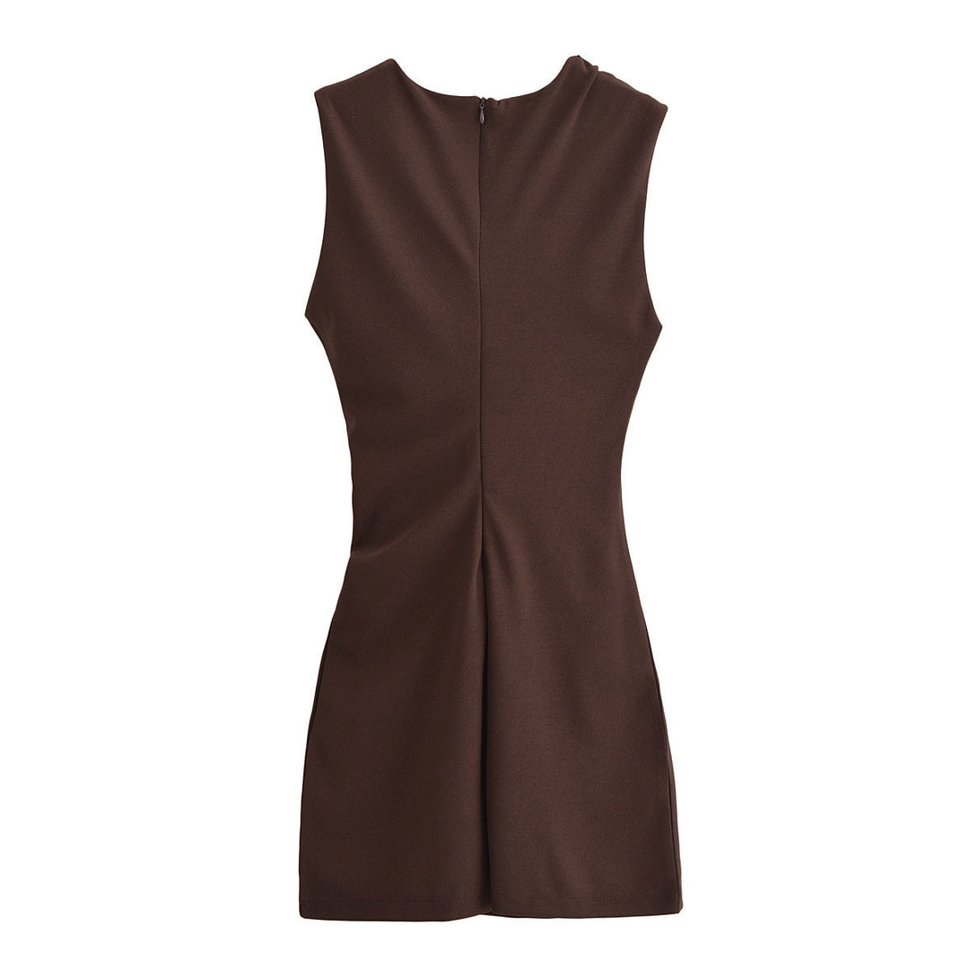 Femme Elegante ærmeløs flæsekjole Stilla