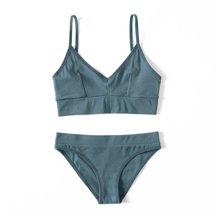 Dame bikini sæt med elegant V-udskæring og justerbare stropper Skovae