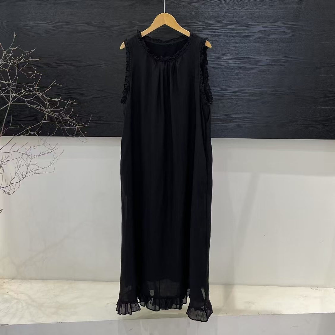 Femme Elegante Rynkende Lange Maxi Kjole Stilla