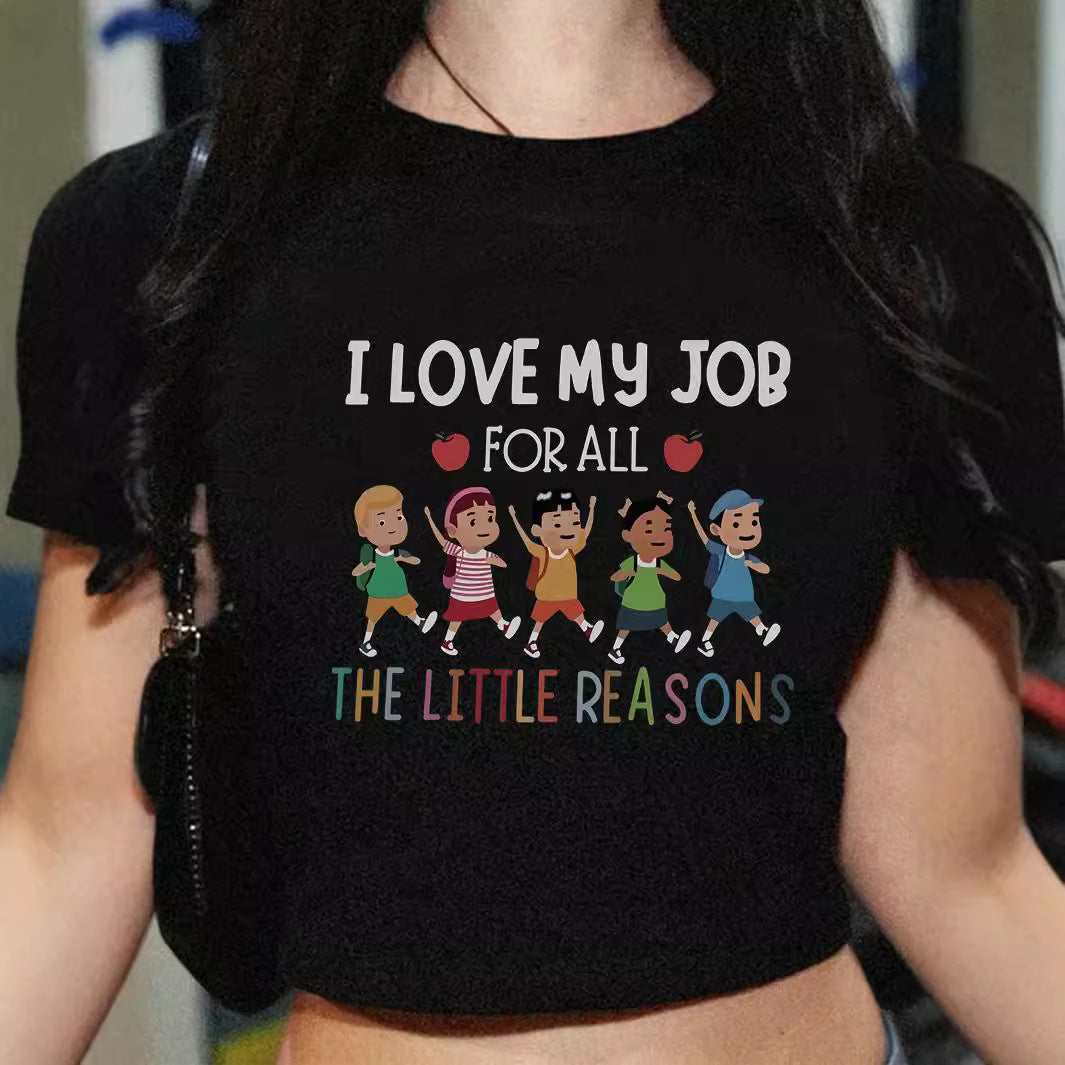 Dame Crop-T-shirt med kreativ telefon-design Skovae