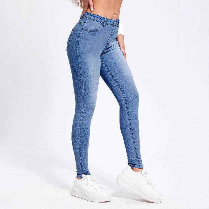 Dame Slim Fit Jeans med høj talje og figurskabende stretch Stilla