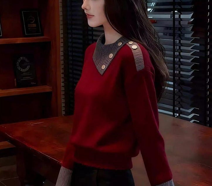 Kvinders mode piqué sweater med knapdetaljer Stilla