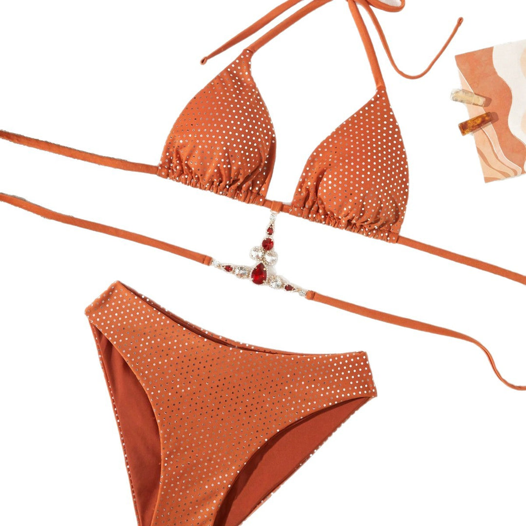 Dame triangel-bikini med glimmeraccenter og funklen design Stilla