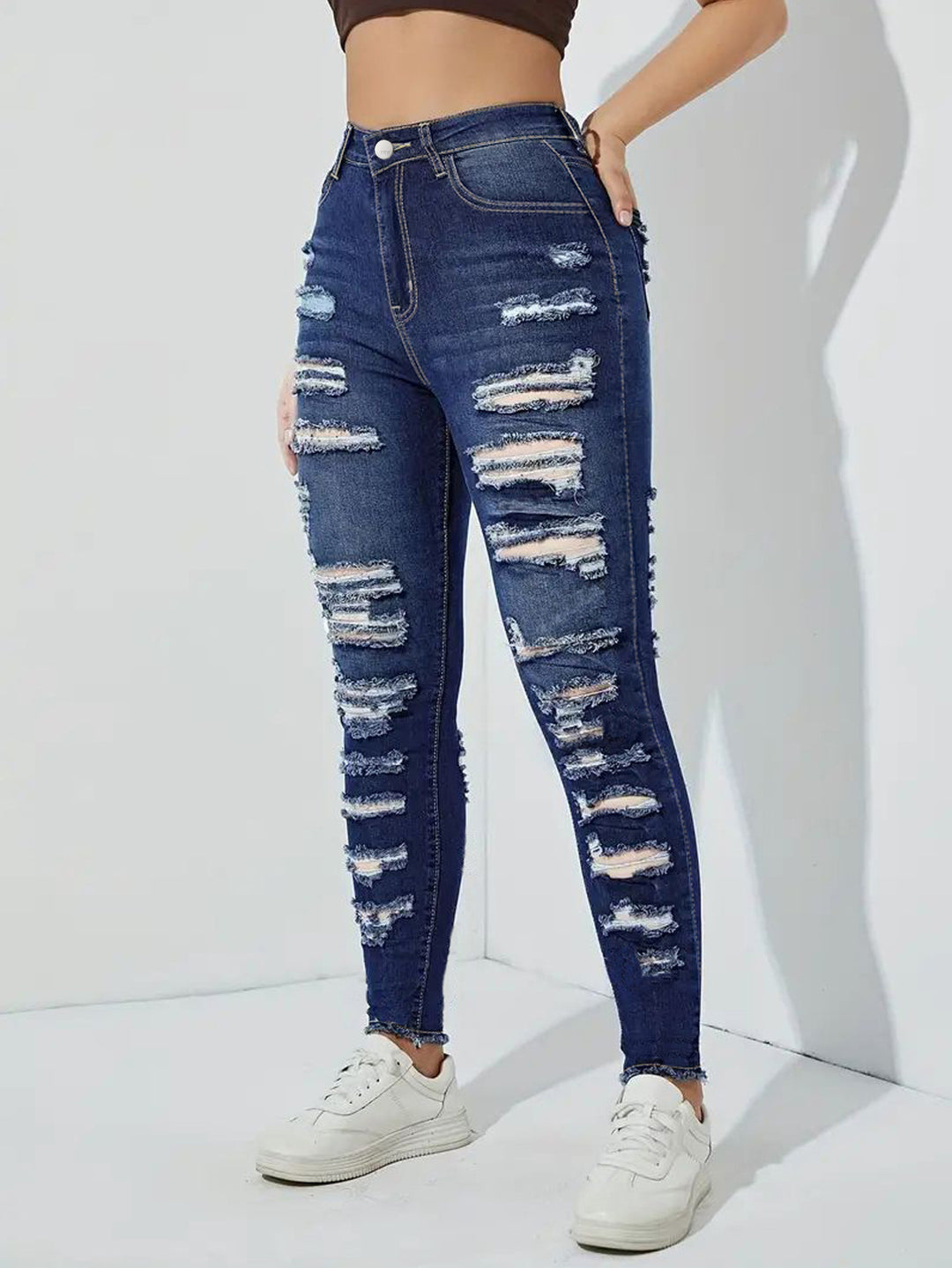 Kvinder Revne Højtaljede Skinny Jeans Stilla