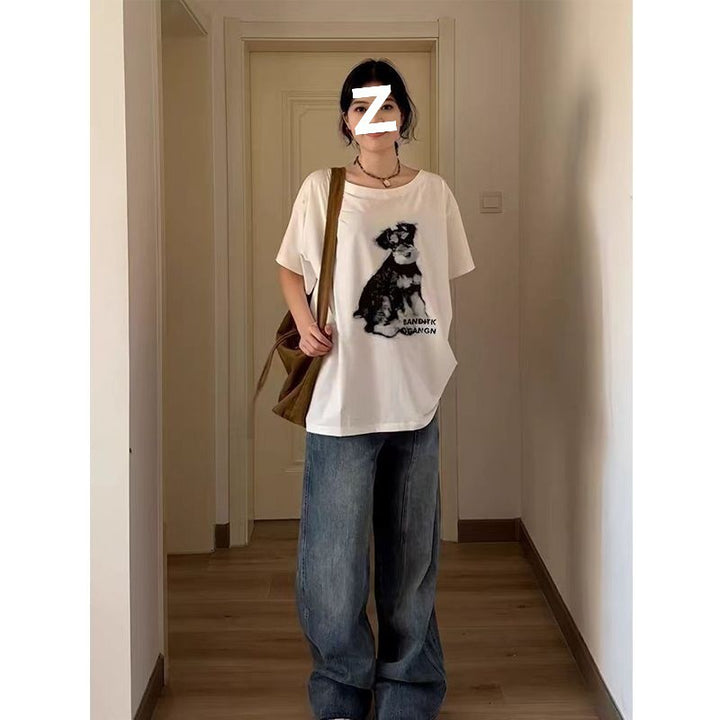Dame Grafiktrykt Oversized T-Shirt Stilla
