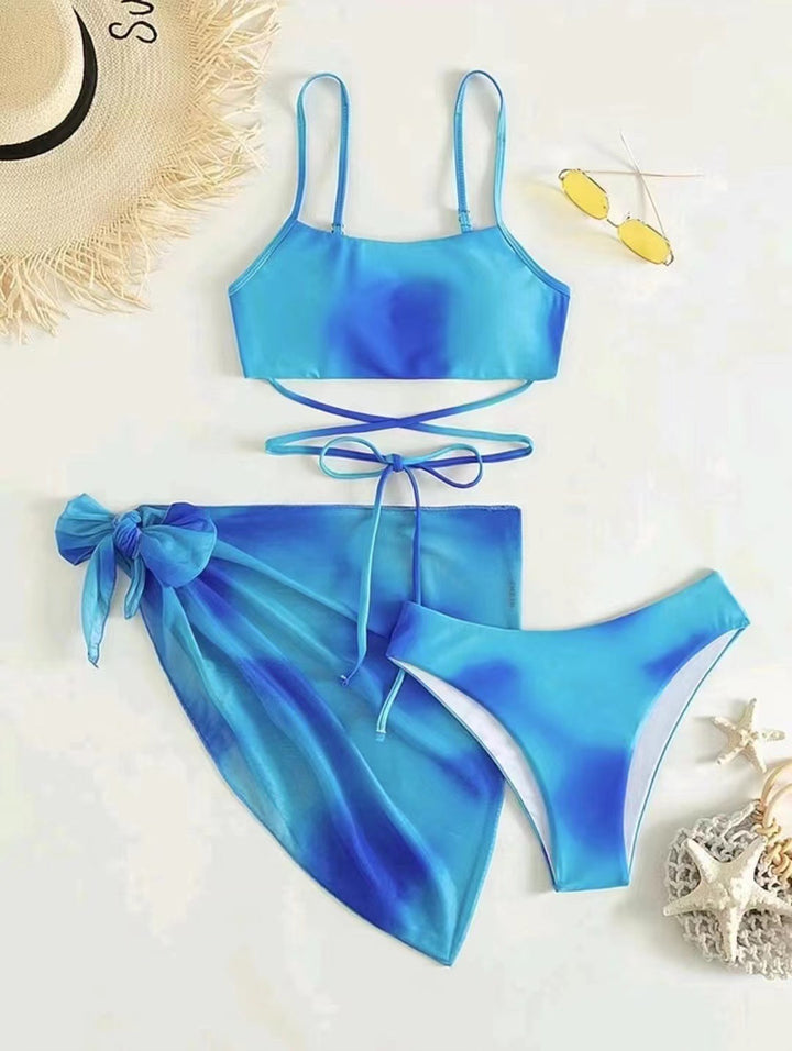 Dame Tied-Front Bikini Sæt med transparent overtræk Stilla