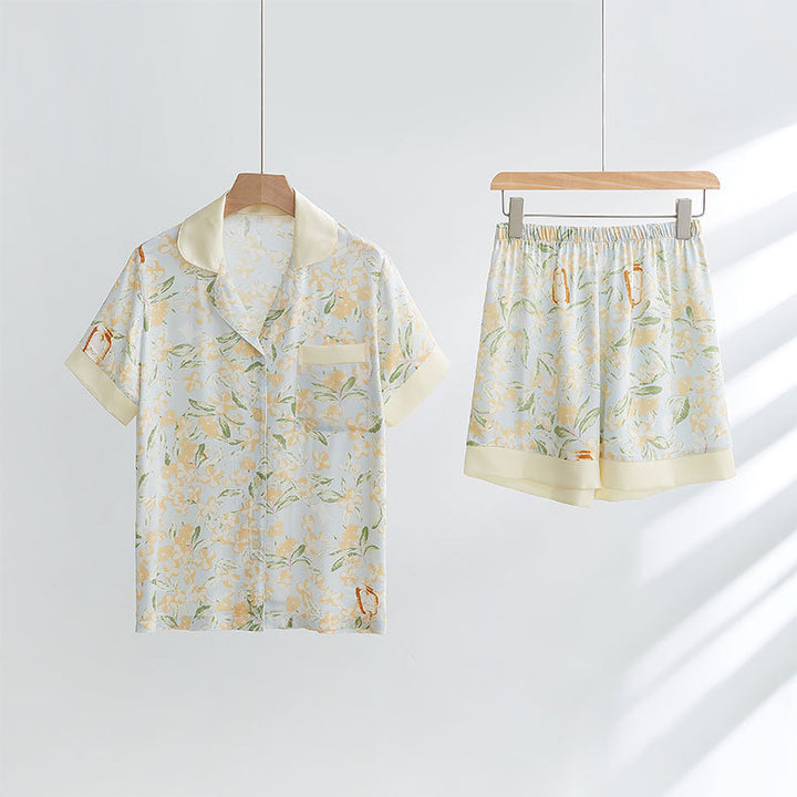Dame Pyjama-sæt med blomsterdesign og komfortabel pasform Stilla