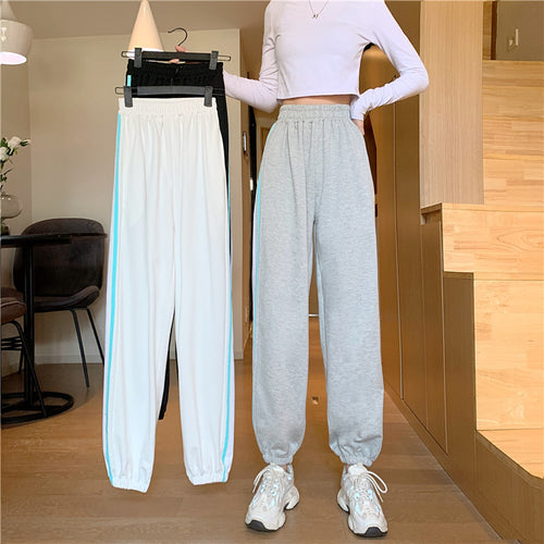 Dame sporty joggingbukser med stilfulde sideindsatser Stilla