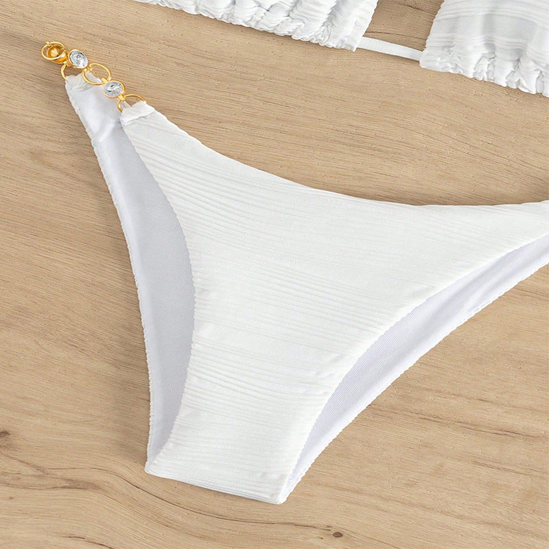Dame Triangel-Bikini med dekorative perledetaljer Skovae