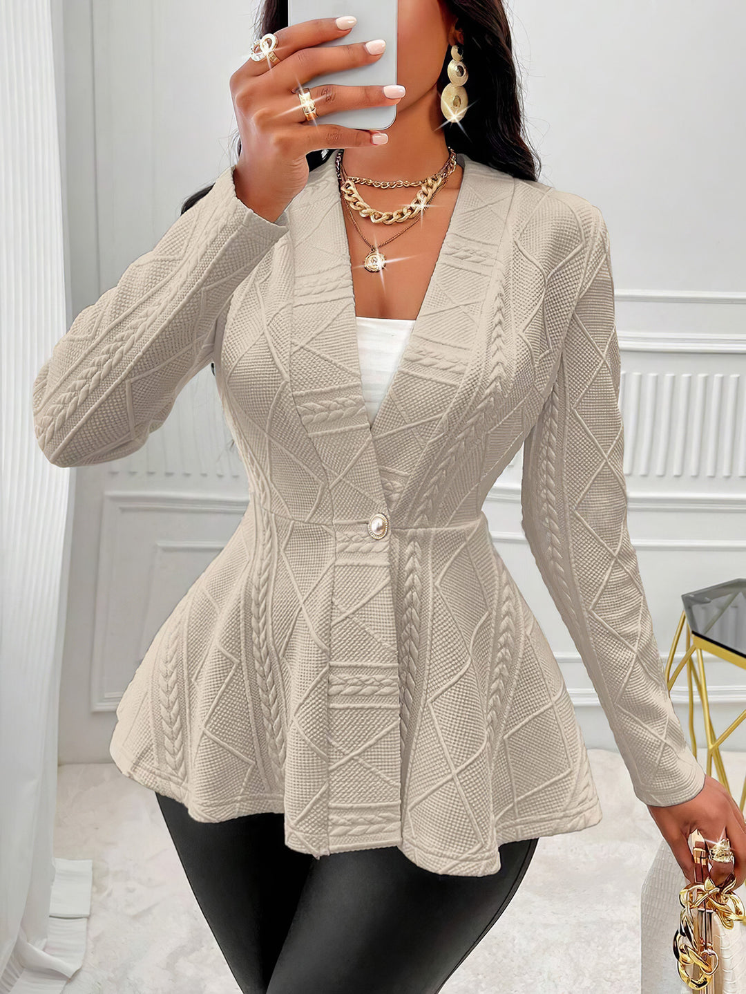 Dame Elegant Blazer med struktureret design og figursyet pasform Stilla