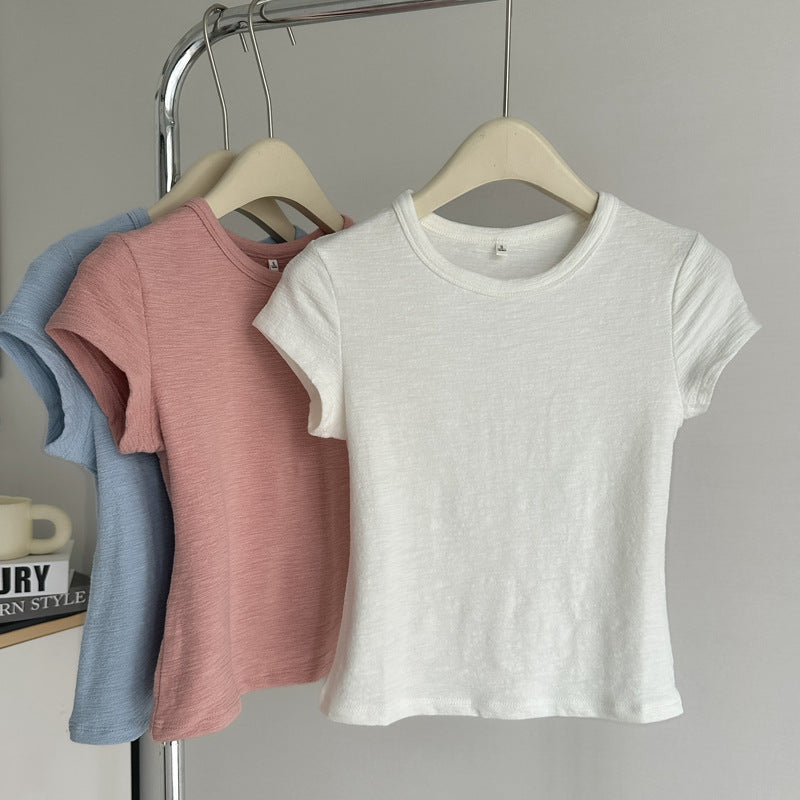 Femme Premium Kortærmet Strik T-Shirt Stilla