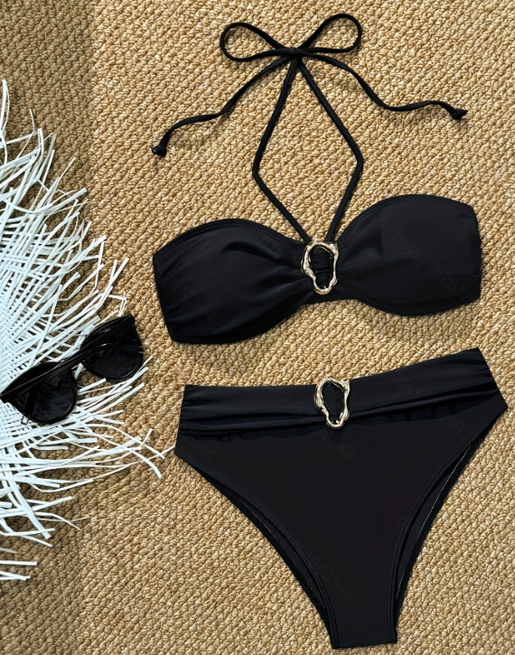 Dame High-Waist Bikini Sæt med Chic og Elegante Detaljer Stilla