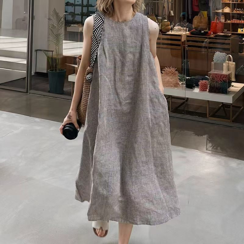 Dame Casual A-linje Maxi Kjole med Lommer Stilla