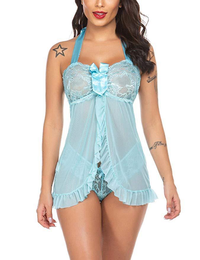 Dame romantisk blonde babydoll kjole Stilla