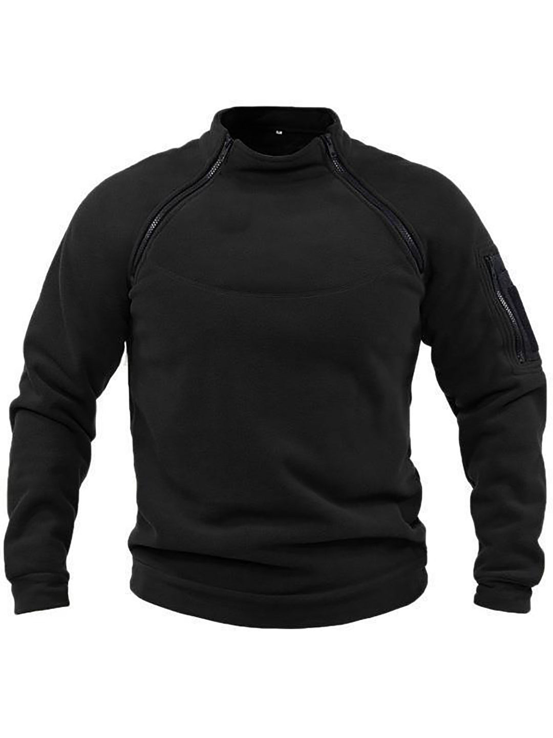 Herrer fleece-pullover med moderne ståkrave og praktiske lynlåslommer Stilla