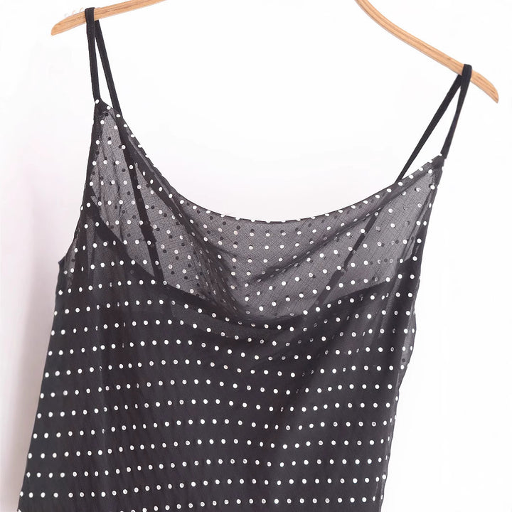 Femme Rynket Prikket Mini Kjole Stilla