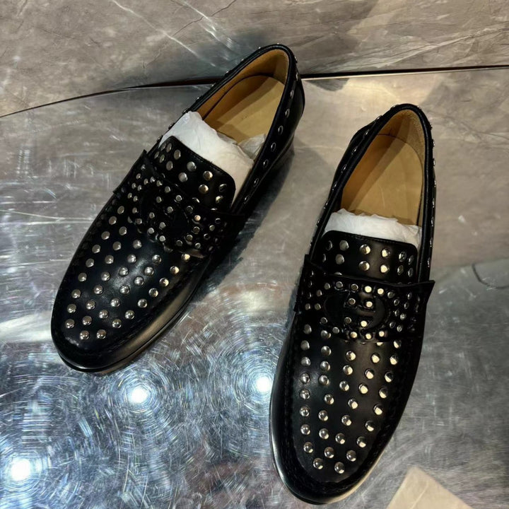 Mænds negledekorerede læderslippers Stilla