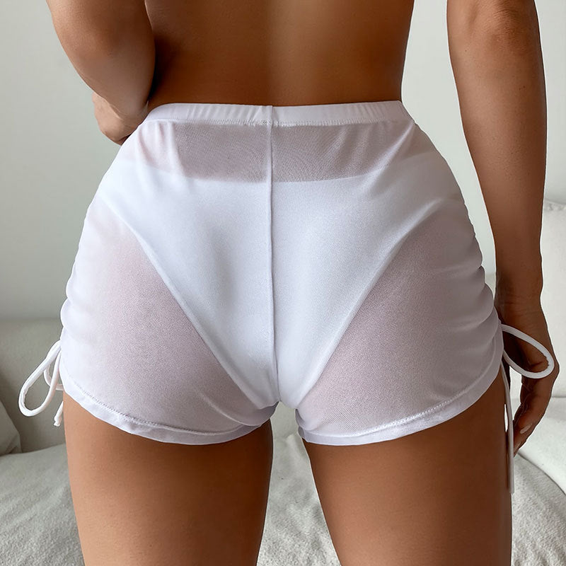 Dame Sporty Badshorts med justerbar flæse-detalje Skovae