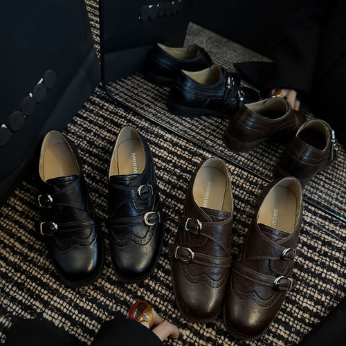 Femme Stilfulde Dobbelt-Spænde Loafers Stilla
