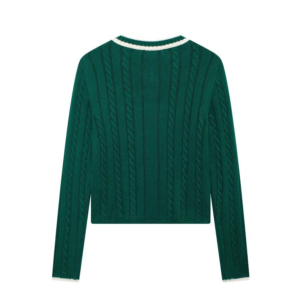 Dame V-hals Kabelstrikpullover Stilla