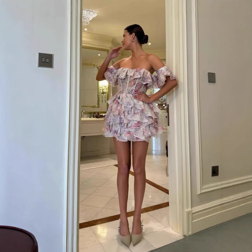 Dame Voluminøs Ruskebluse med blomsterprint Stilla
