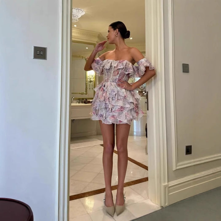 Dame Voluminøs Ruskebluse med blomsterprint Stilla