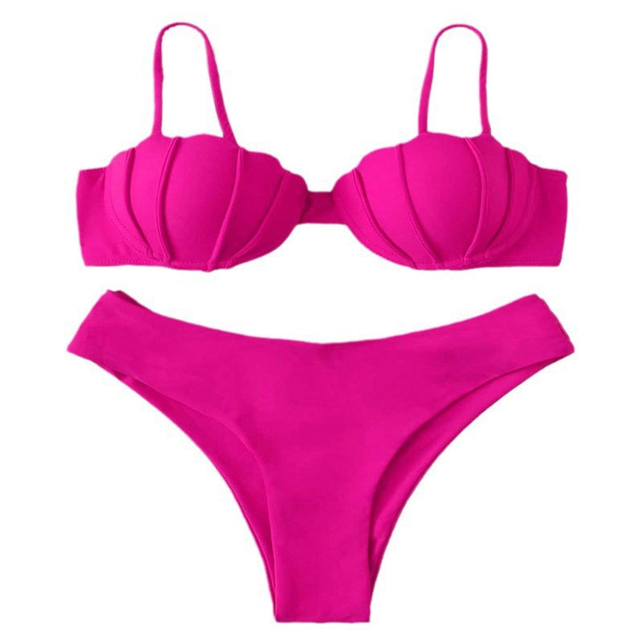 Dame Bikini sæt med muslingedesign og høj talje Stilla