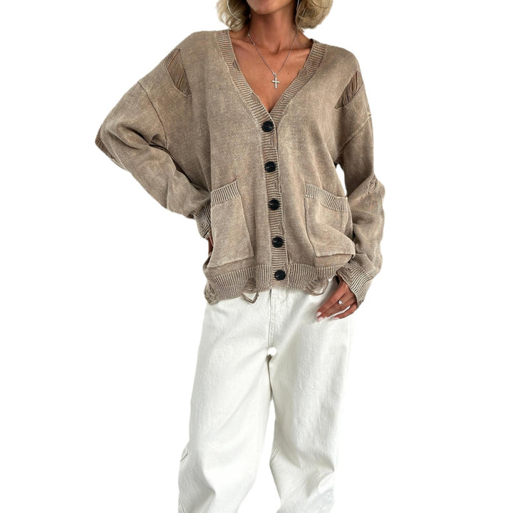 Kvinders oversized cardigan med knapdetaljer Stilla