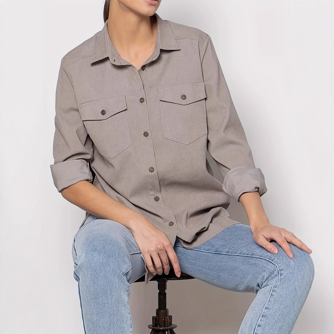 Dame casual overshirt med lomme-design Stilla