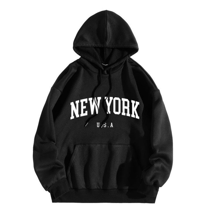 Dame hoodie med stilfuld New York print Skovae
