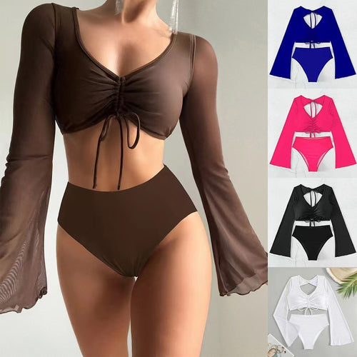 Dame bikini-sæt med stilfuld wrap-top og højt skåret underdel Stilla