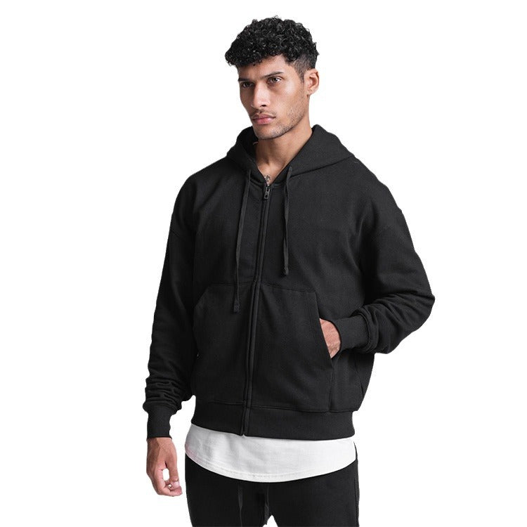 Herrer Cozy Zip-Hoodie med frontlomme og blødt fleecefôr Stilla