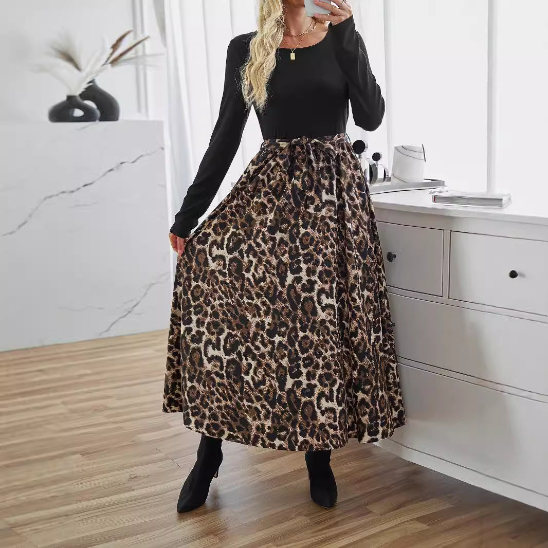 Dame Longsleeve Kjole med dyreprint Stilla