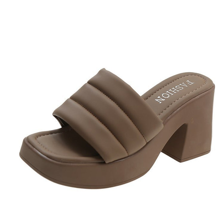 Dame Wedge-sandaler med moderne remføring og komfortabel blokhæl Stilla