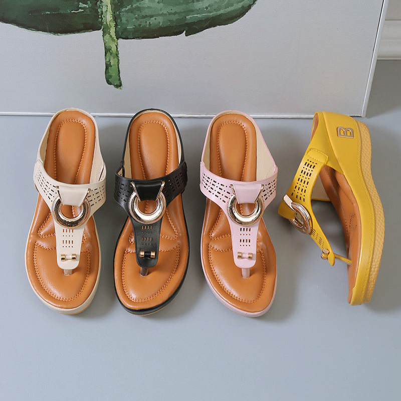 Dame Komfortable Wedge-sandaler med moderigtig rem og komfort fodseng Stilla