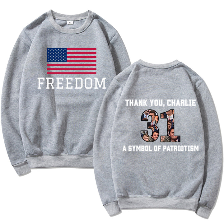 Kvinders sweatshirts med patriotisk tryk og blødt materiale Stilla