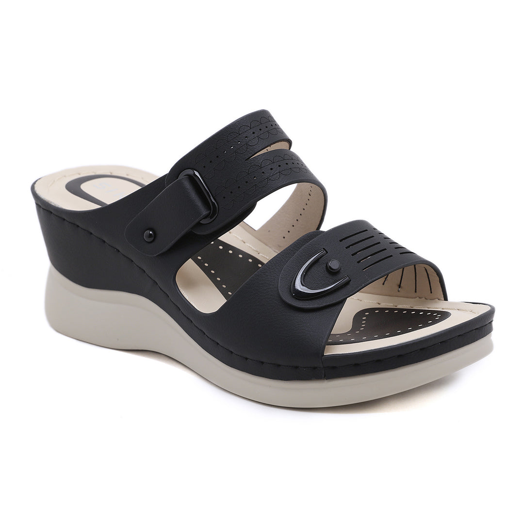 Dame Wedge-Pantoletten med justerbare remme og åndbart design Stilla