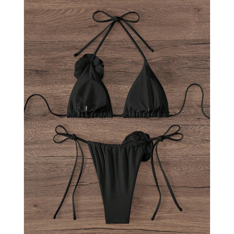 Dame triangel-bikini med legende snit og justerbare stropper Skovae