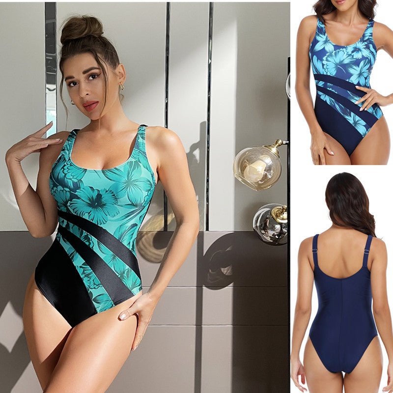 Dame Floral Cross-Panel One-Piece Badedragt Stilla