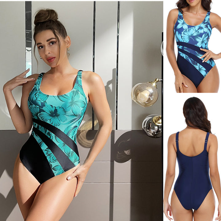 Dame Floral Cross-Panel One-Piece Badedragt Stilla