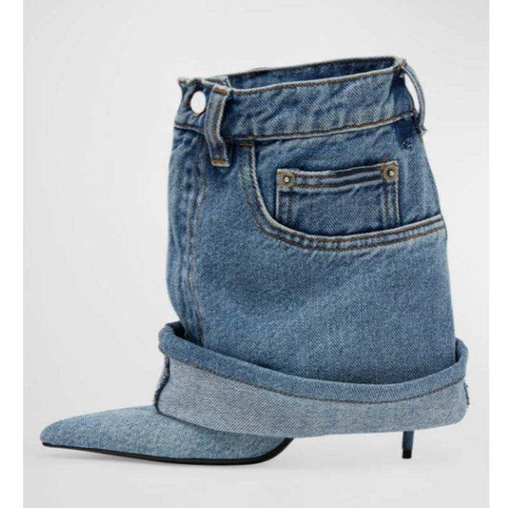 Femme Denim Stiletto Støvler Stilla