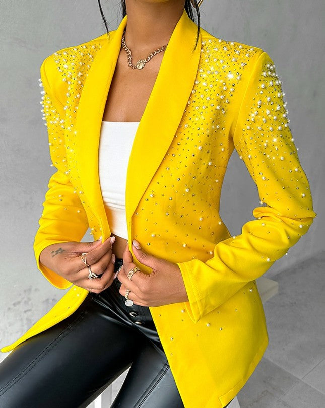 Dame elegant couture-jakke med glitrende applikationer Stilla