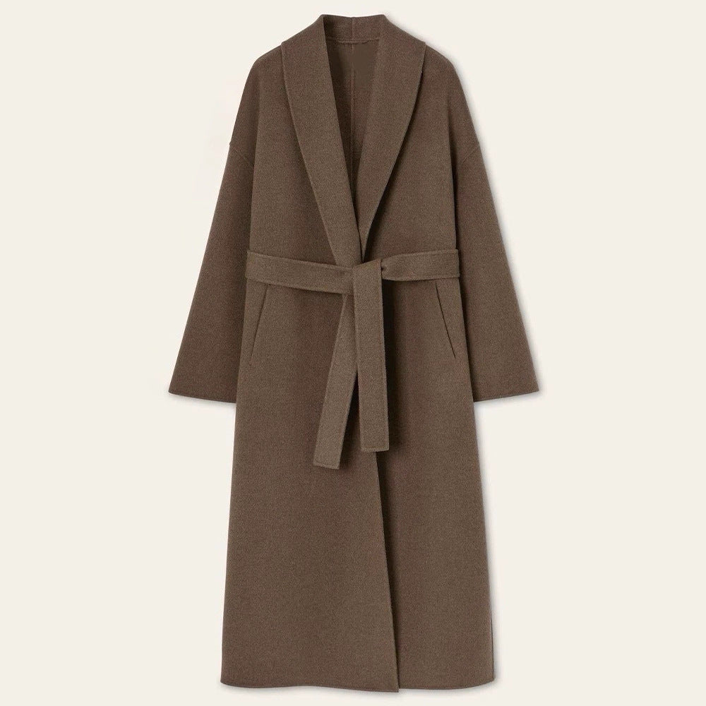 Dame elegant frakke med blødt krave Stilla