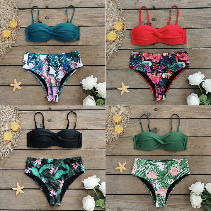 Dame Bikini-sæt med elegant twist-top og høj talje Stilla