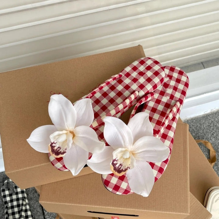 Dame blomstret dekorerede slides sandaler Stilla